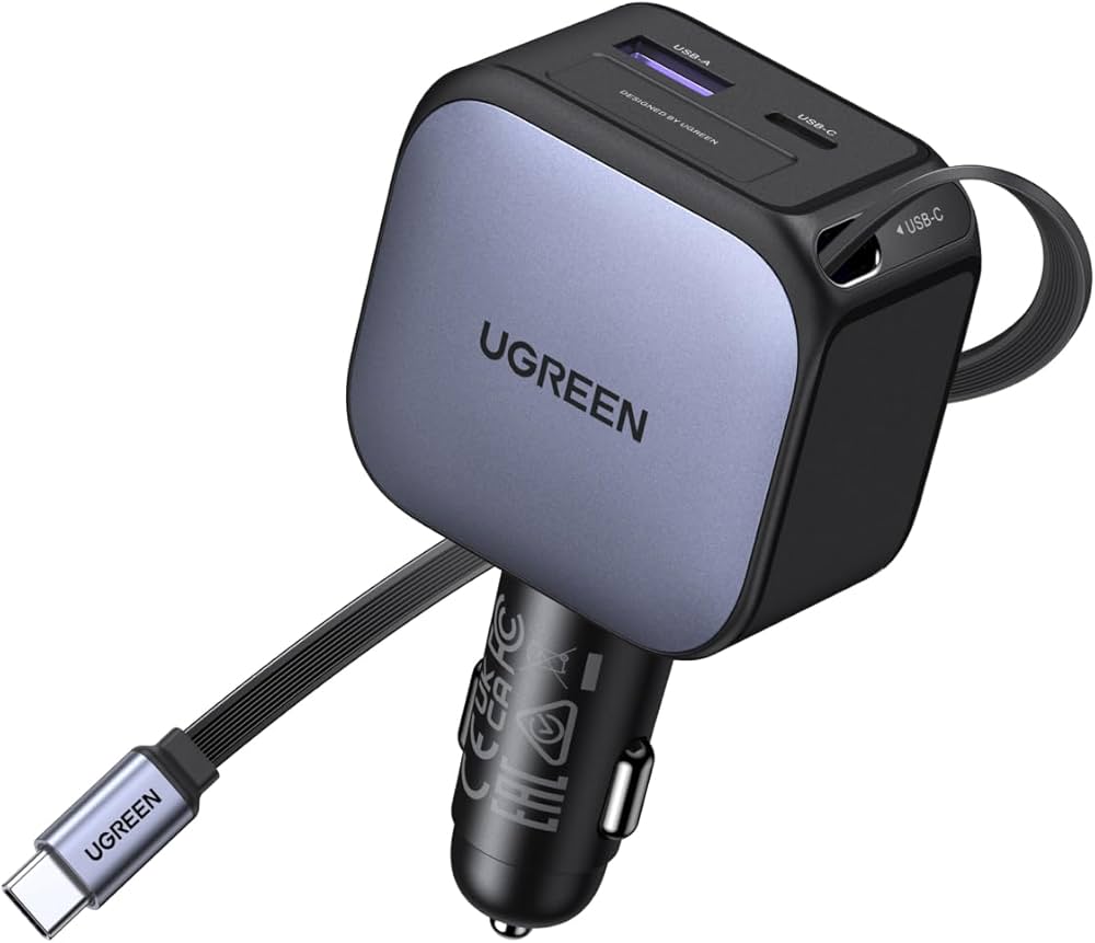UGREEN RETRACTABLE CAR CHARGER 90W