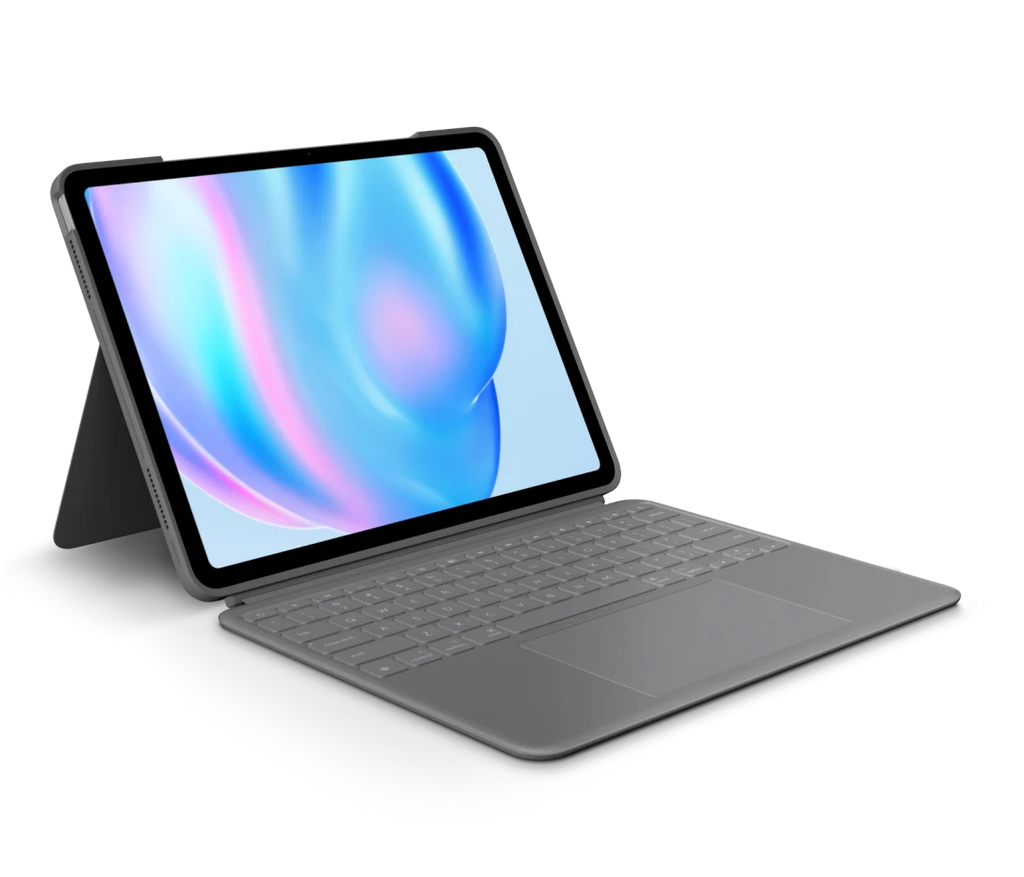 Logitech Combo Touch iPad Air (M2, M3 & M4) Generasi ke-5 - Abu-abu