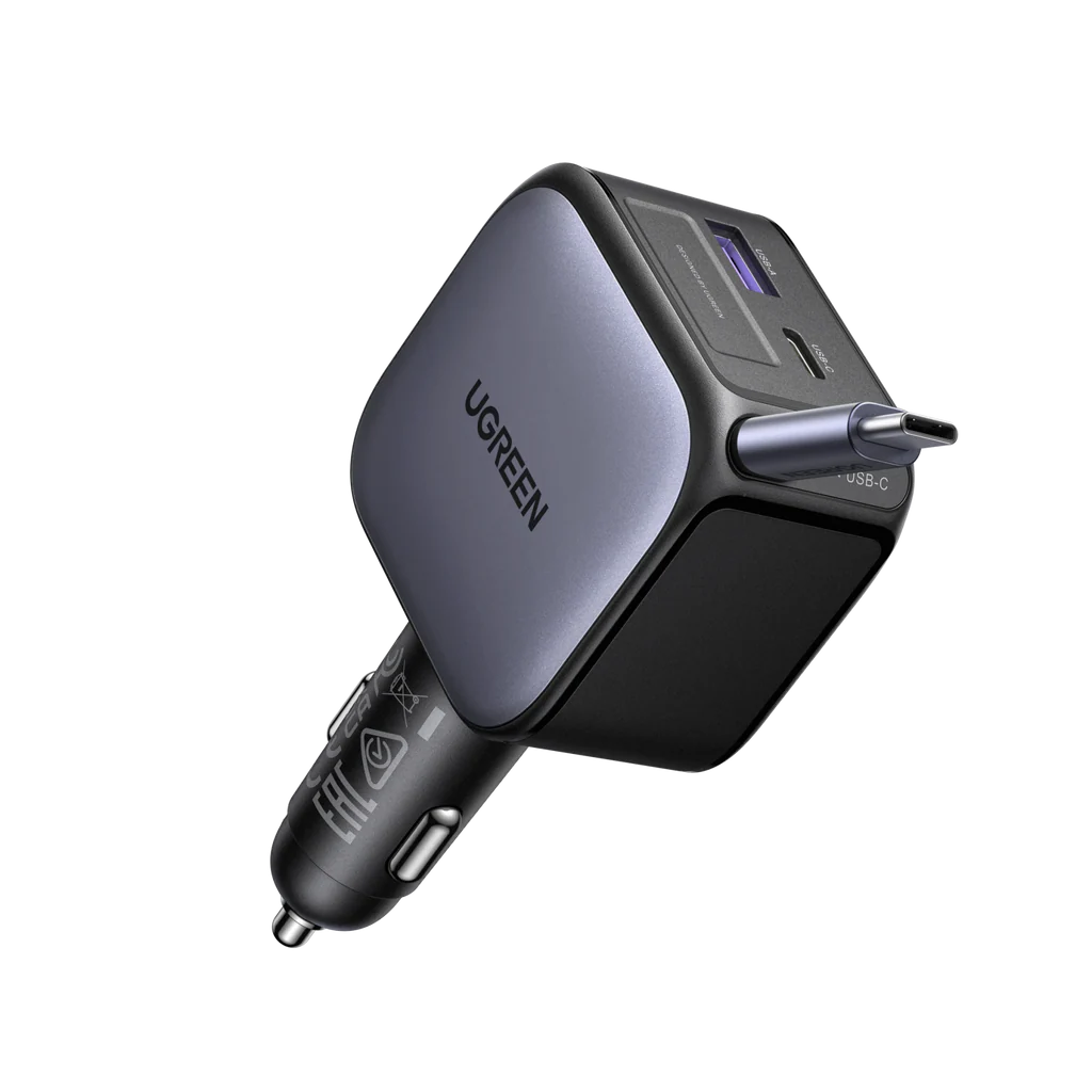 UGREEN RETRACTABLE CAR CHARGER 90W
